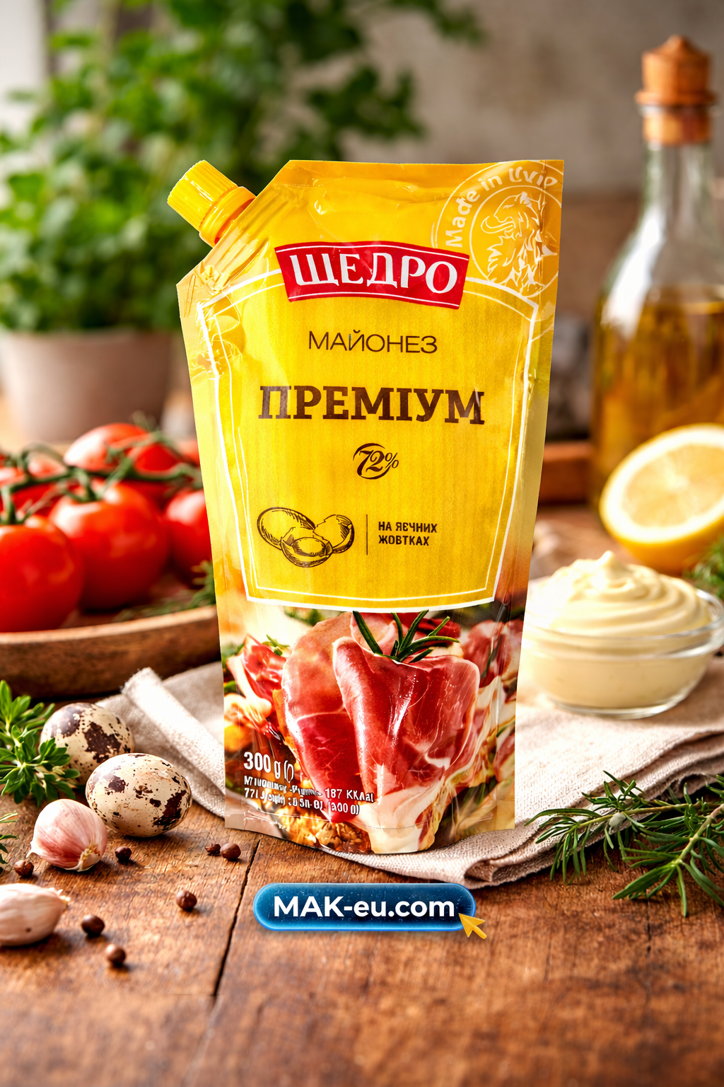 Shchedro Premium Mayonnaise 72% 300g – Ukrainian Mayonnaise Sauce