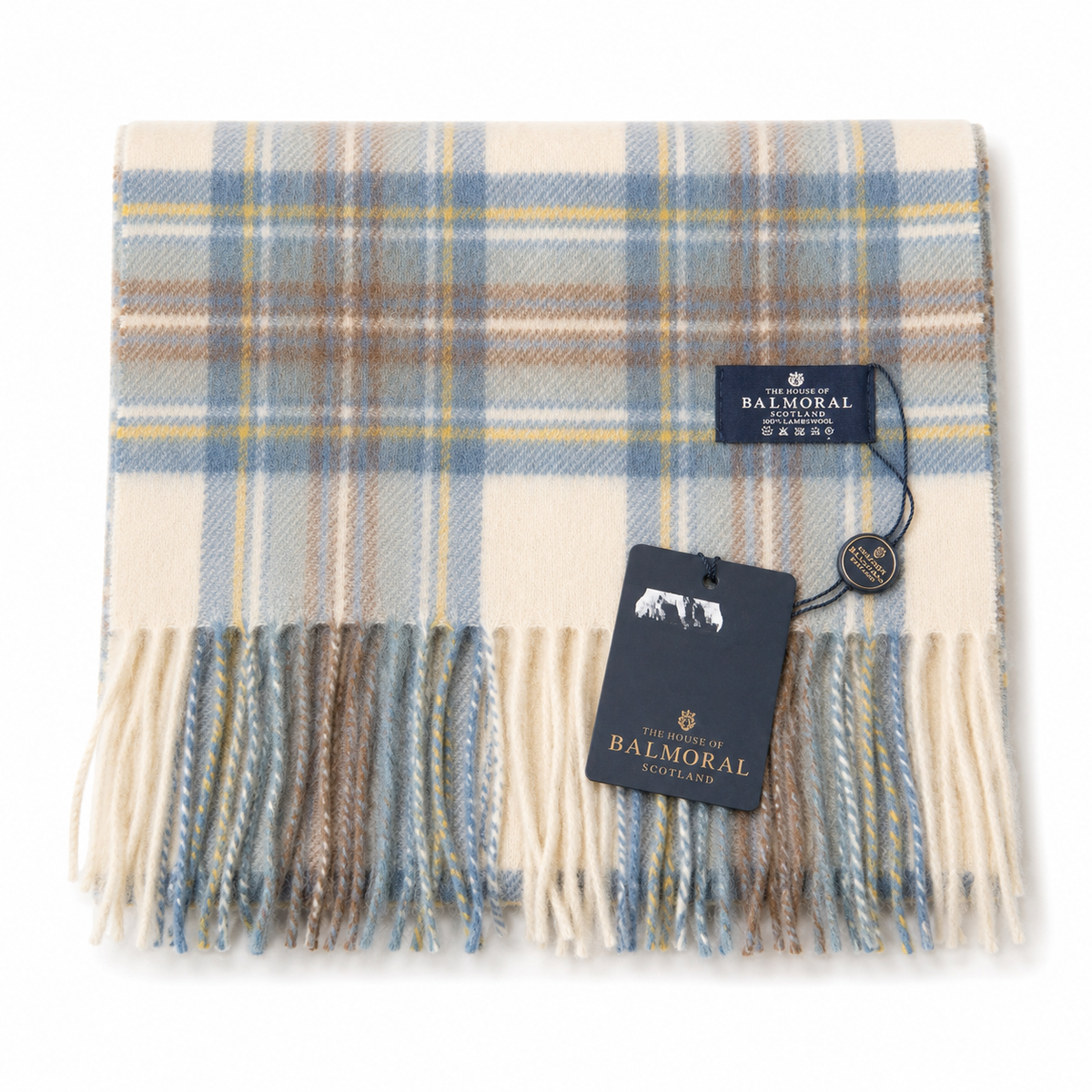 Muted Blue Stewart Tartan 100% Lambswool Scarf – House of Balmoral