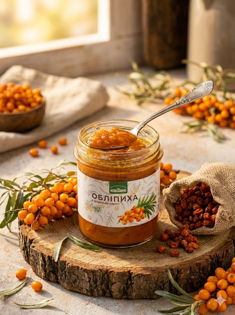 Кошик Organic Sea Buckthorn Jam – Premium Ukrainian Superfood Preserve