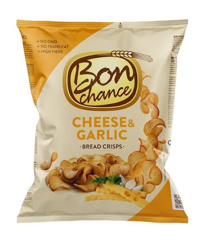 BON CHANCE bread crisps, cheese and garlic flavour