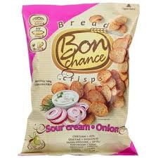 6 BON CHANCE ONION & SOUR CREAM Flavor Baked Bread Crisps European Snacks