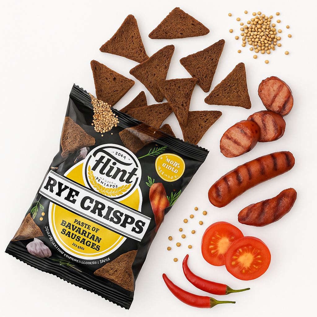 Flint Rye Crisps ā Bavarian Sausages Flavor (70g)