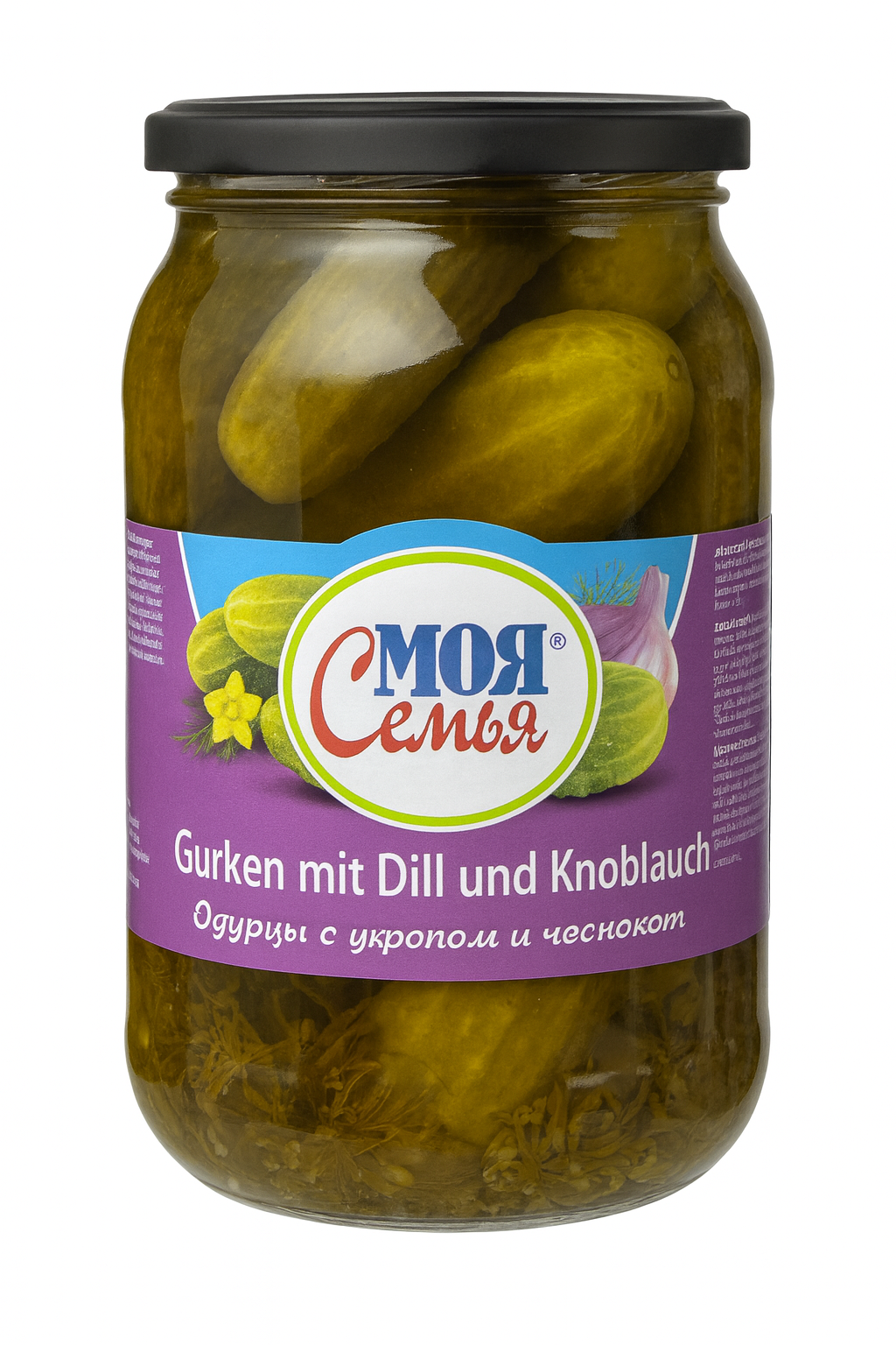 š„ Moya Semya ā Pickled Cucumbers with Dill and Garlic 720g