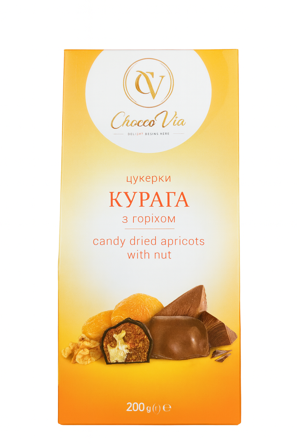 Chocco Via Candy Dried Apricots with Nut – 200g