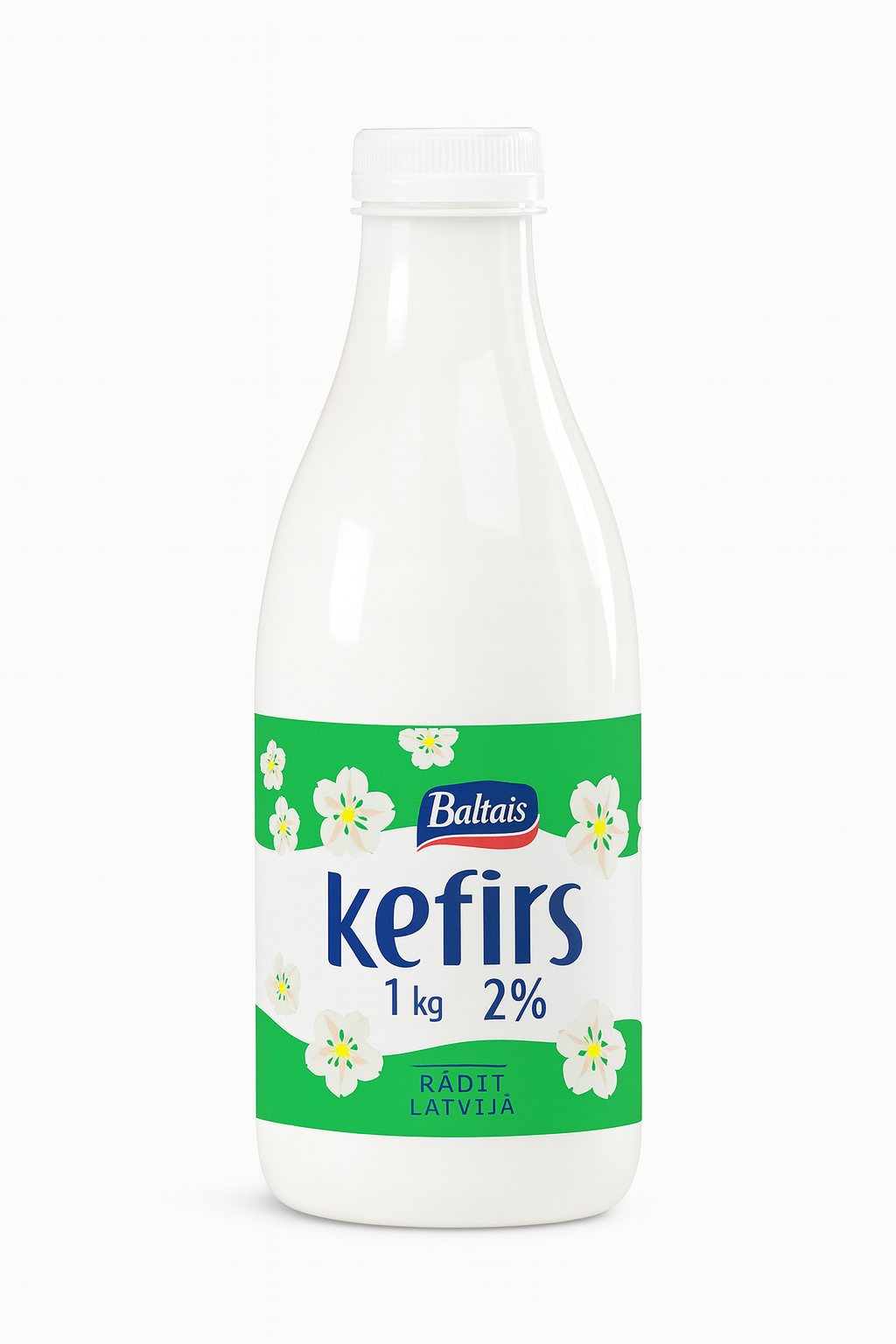Baltais Kefirs 2% – 1kg Bottle