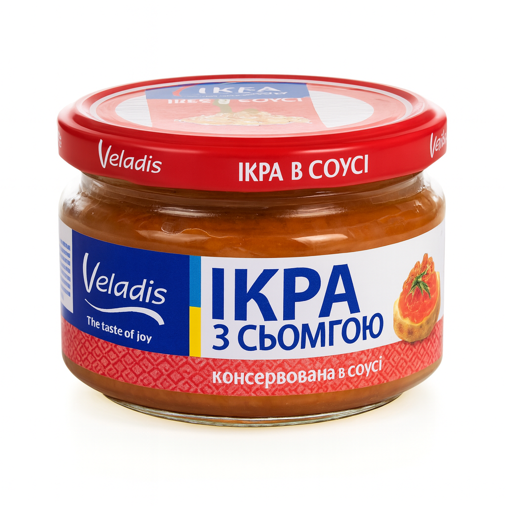 🐟 Veladis Ікра з сьомгою — Smoked Salmon Roe in Sauce (240g)