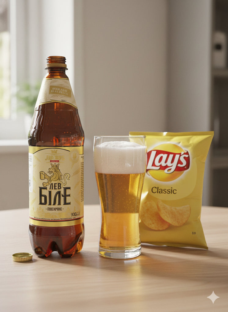 🦁 Authentic Ukrainian Wheat Beer: Lvivske Bile Pshyenychne (900ml PET) 🇺🇦