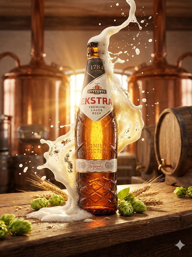 Švyturys Ekstra | Premium Lithuanian Lager | Award-Winning Dortmunder Style Beer (500ml)
