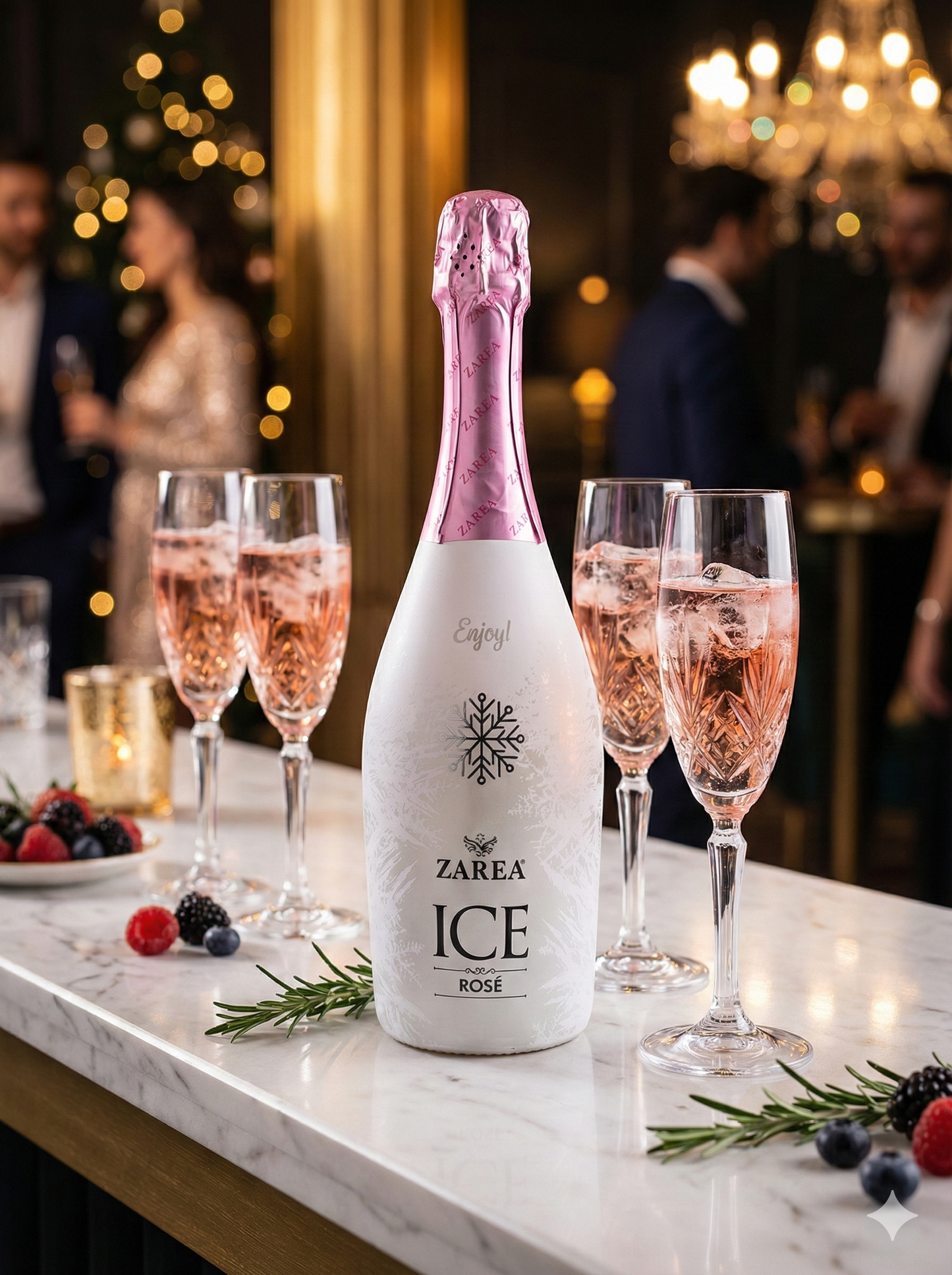 ZAREA Ice Rosé Sparkling Wine – Limited Edition Frosted Bottle (750ml)