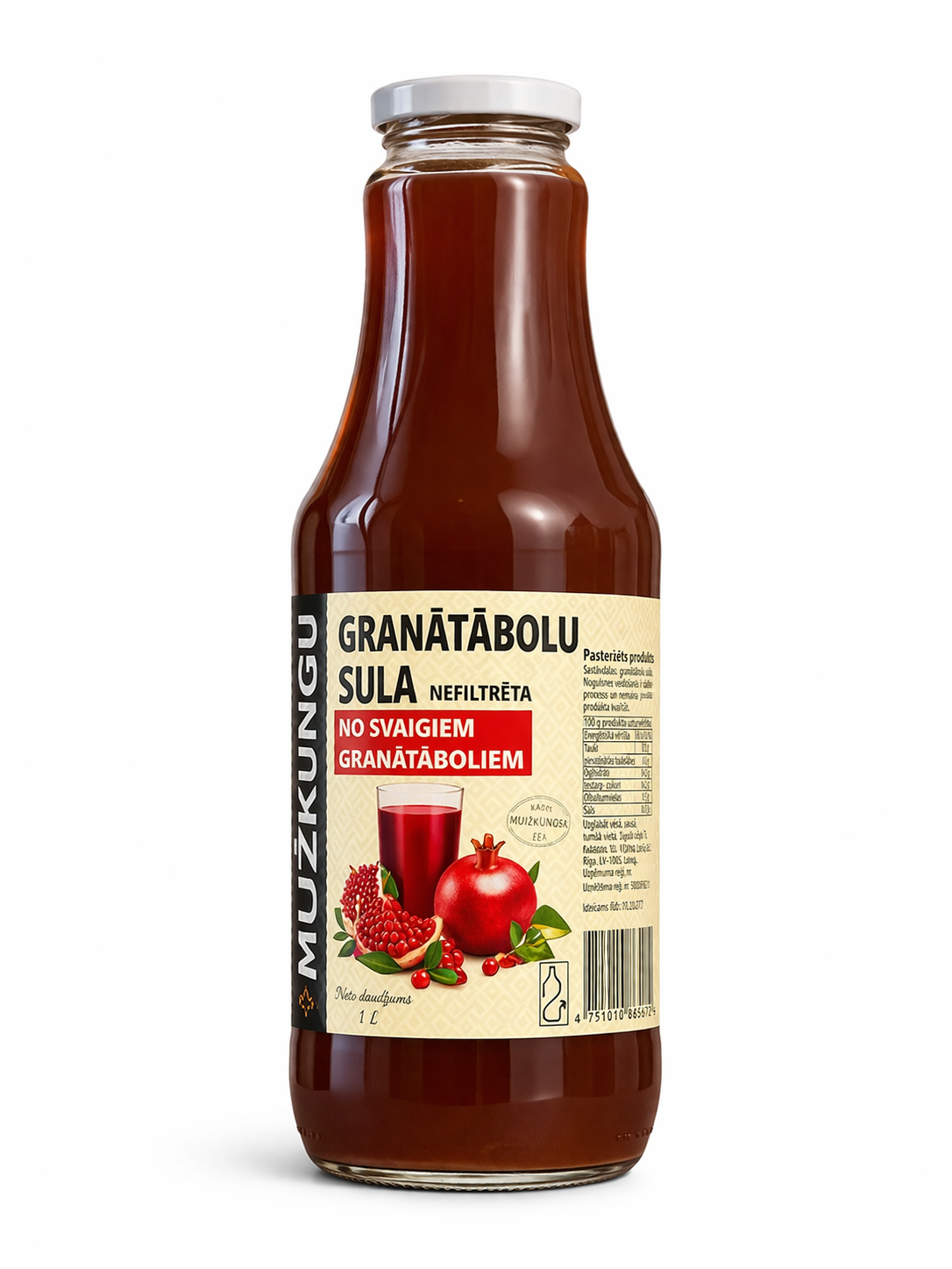 mužkungu unfiltered pomegranate juice natural 1l bottle image 4