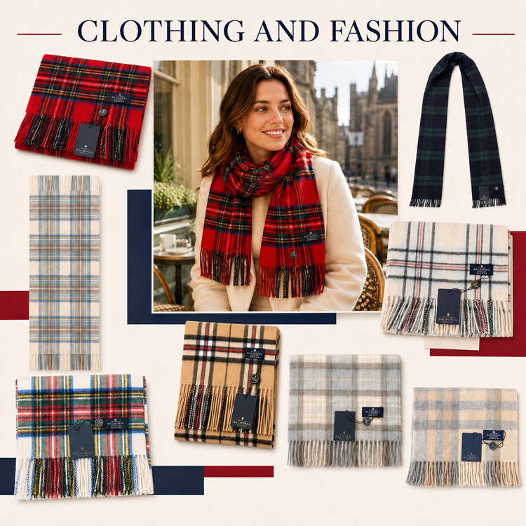 100% Lambswool Tartan Scarves | Clothing & Fashion