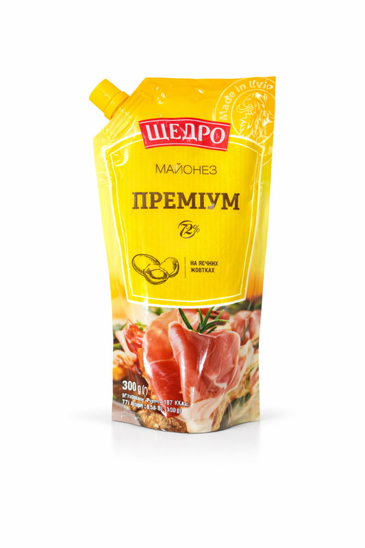 Shchedro Premium Mayonnaise 72% 300g – Ukrainian Mayonnaise Sauce