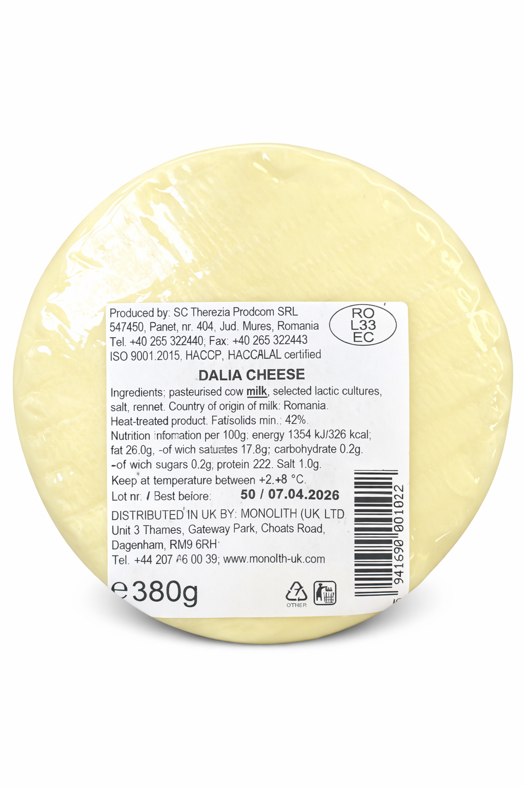 Therezia Dalia Cheese 380g (Romanian Cow’s Milk Cheese)