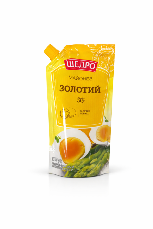 Shedro Golden Mayonnaise 50% Fat 300g – Ukrainian Mayonnaise on Egg Yolks