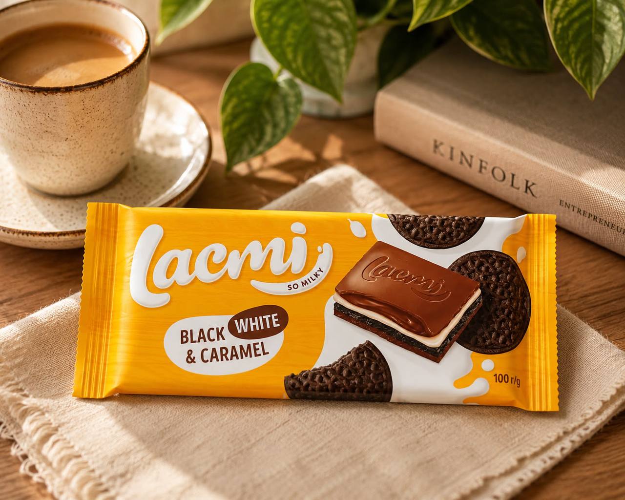 Roshen Lacmi Black White & Caramel Chocolate Bar 100g