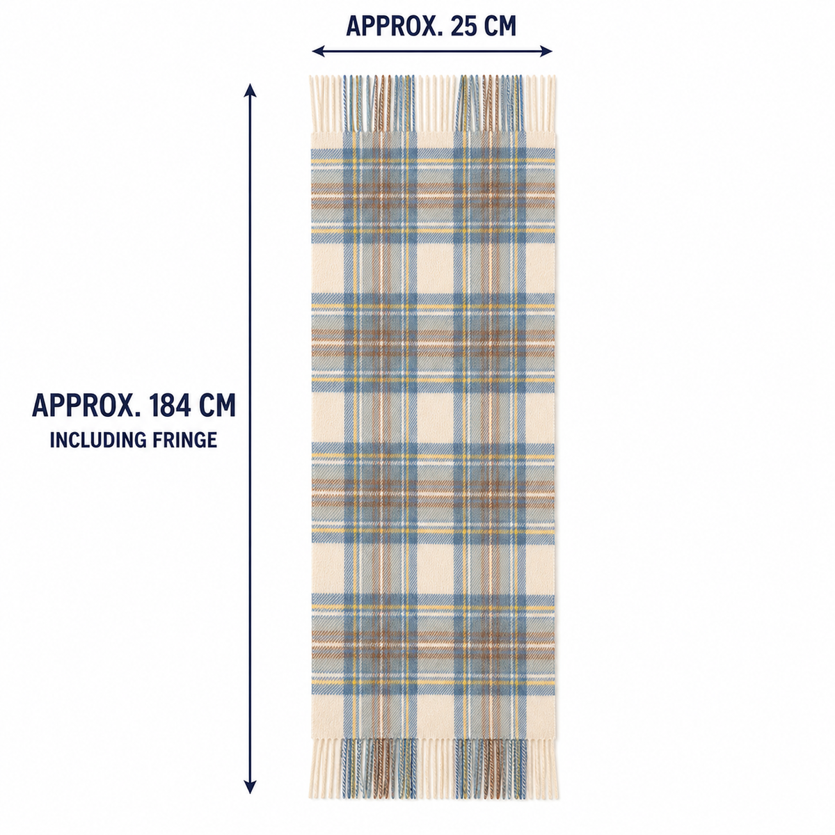 Muted Blue Stewart Tartan 100% Lambswool Scarf – House of Balmoral