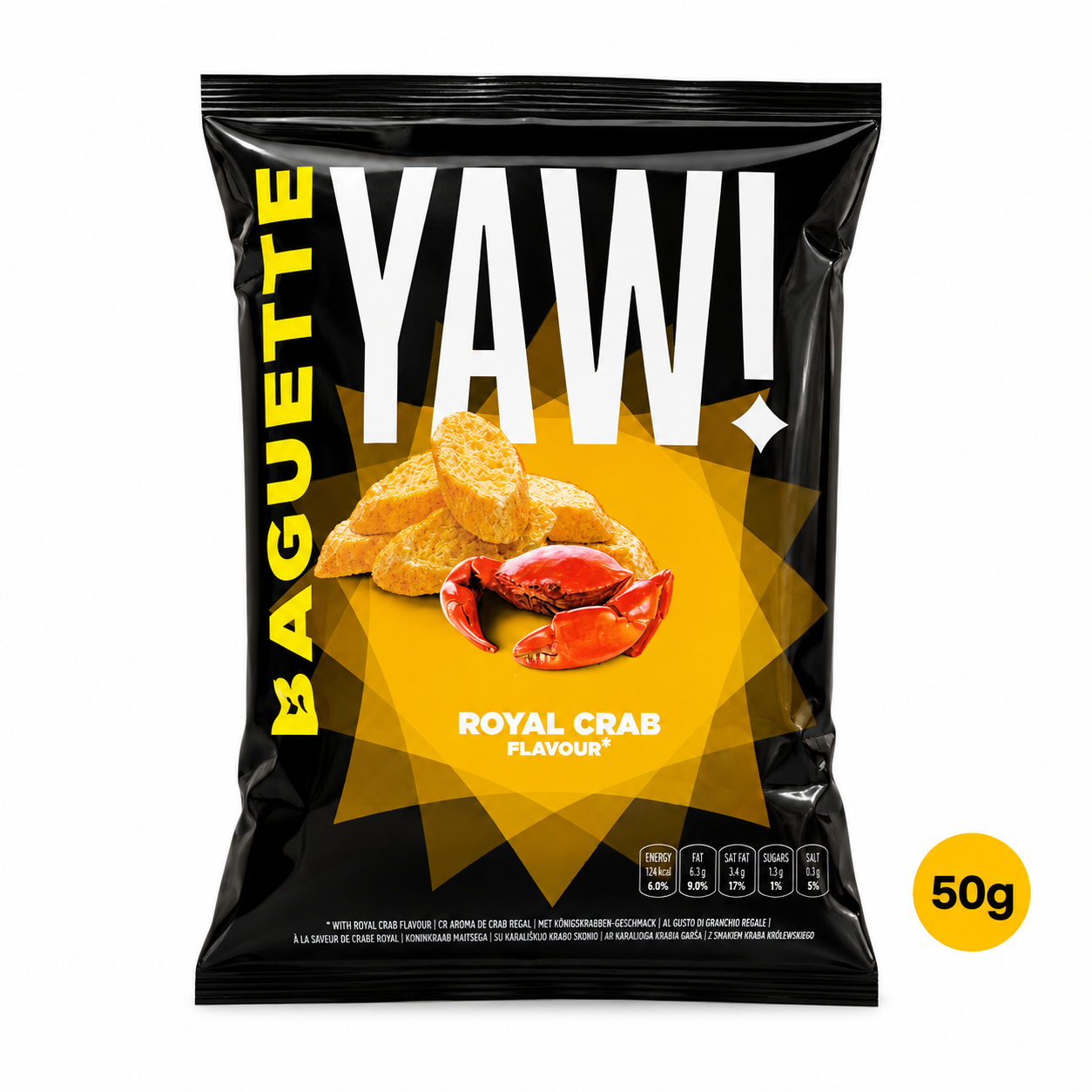 YAW! Baguette Crisps – Royal Crab Flavour 50g