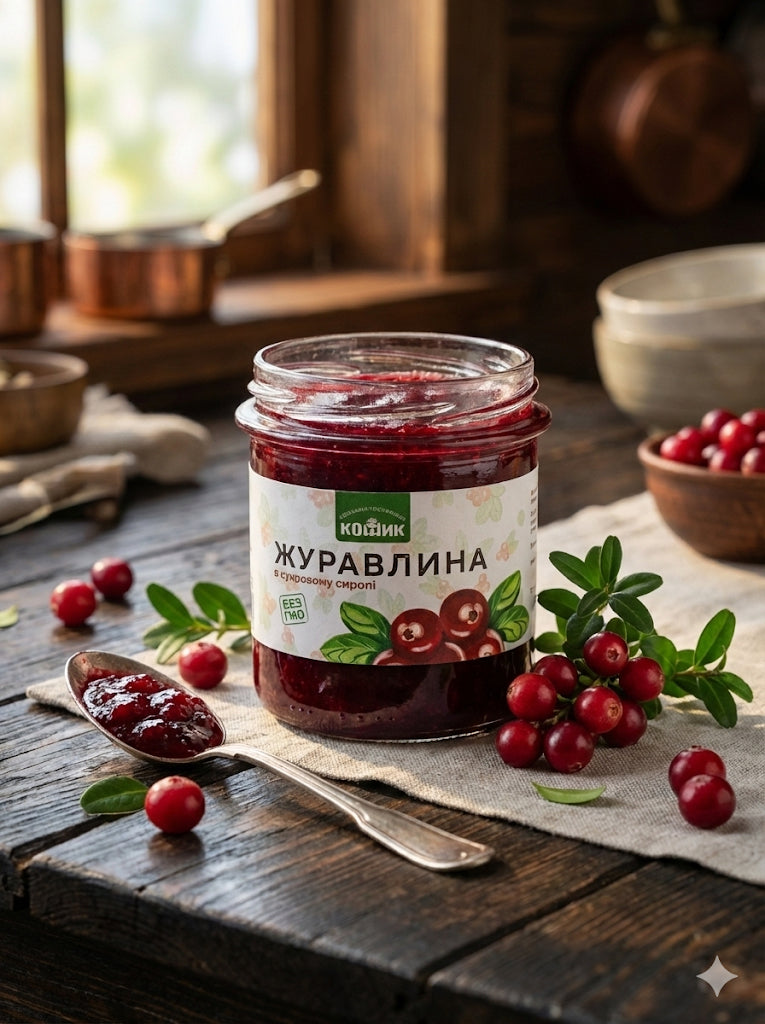 Кошик Organic Cranberry Jam – Authentic Homemade Preserve from Ukraine