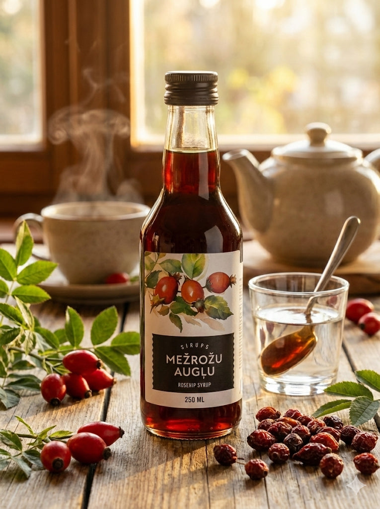 🌿 Organic Ukrainian Rosehip Syrup – Homemade, Natural, Vitamin-Rich