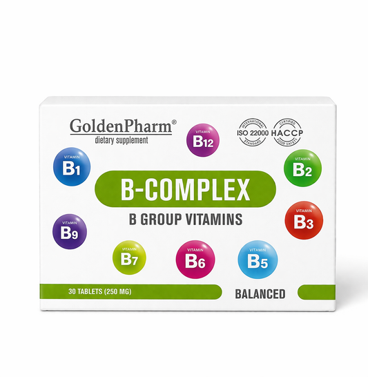 B-Complex Vitamin Tablets 30 Pack GoldenPharm UK