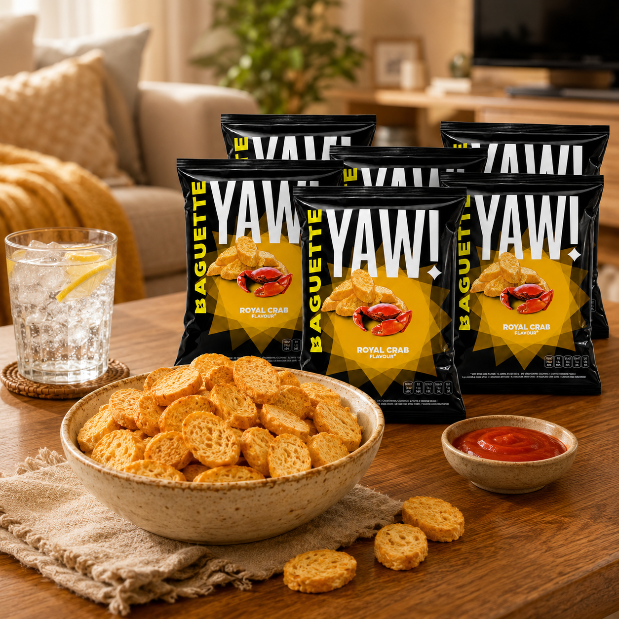 YAW! Baguette Crisps – Royal Crab Flavour 50g