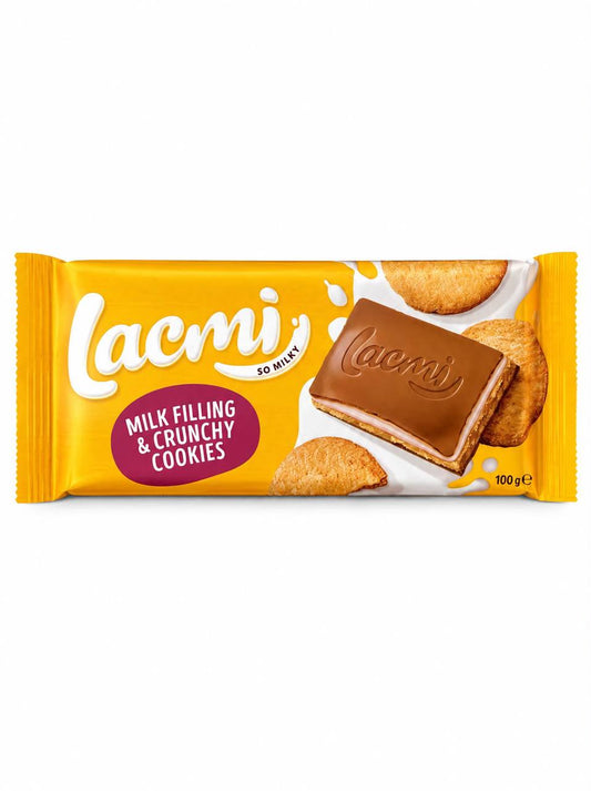 Roshen Lacmi Milk Filling & Crunchy Cookies Chocolate Bar 100g front package
