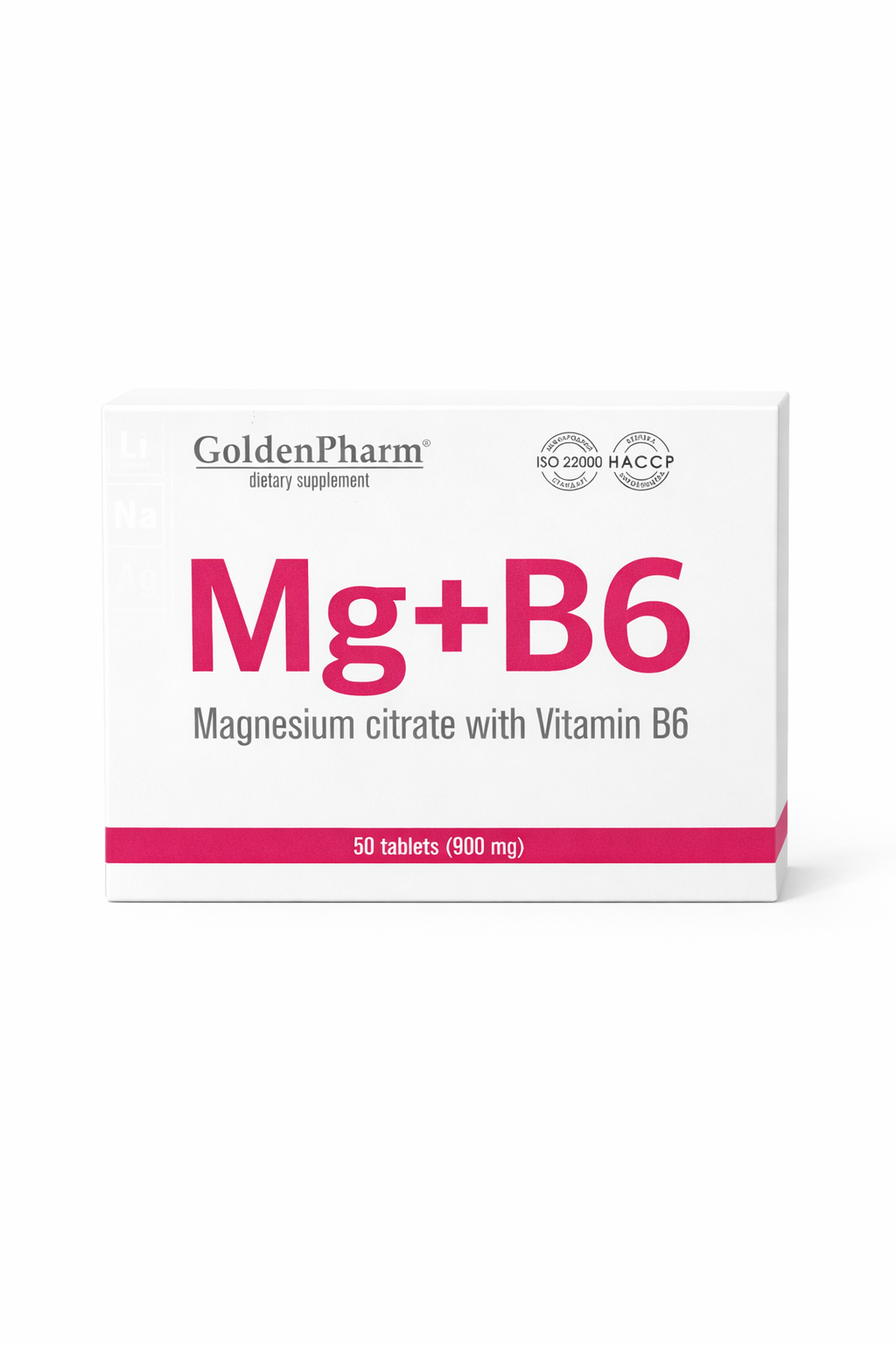 MAK Magnesium Citrate + Vitamin B6 Tablets 50 Pack natural supplement package