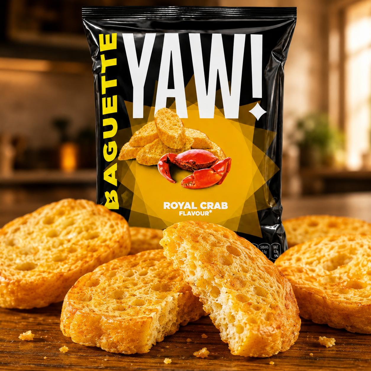 YAW! Baguette Crisps – Royal Crab Flavour 50g