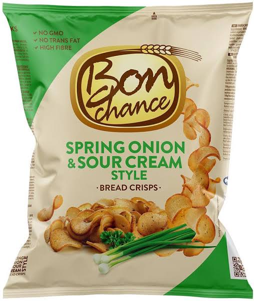 BON CHANCE SPRING ONION & SOUR CREAM Flavor Baked Bread Crisps Snacks