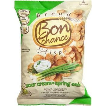 BON CHANCE SPRING ONION & SOUR CREAM Flavor Baked Bread Crisps Snacks