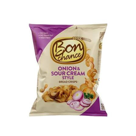 6 BON CHANCE ONION & SOUR CREAM Flavor Baked Bread Crisps European Snacks
