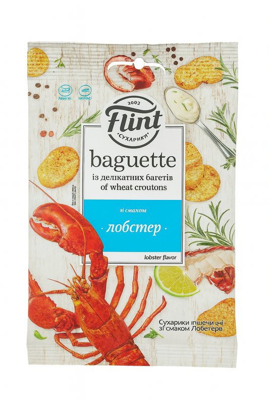 Here’s a Shopify-ready description for the Flint Lobster Flavor Baguette Croutons: