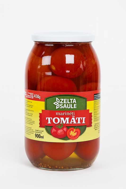 Zelta Saule Marinated Tomatoes – 900ml Jar