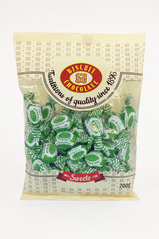 Biscuit Chocolate Candies – Green Mint Flavor (200g)