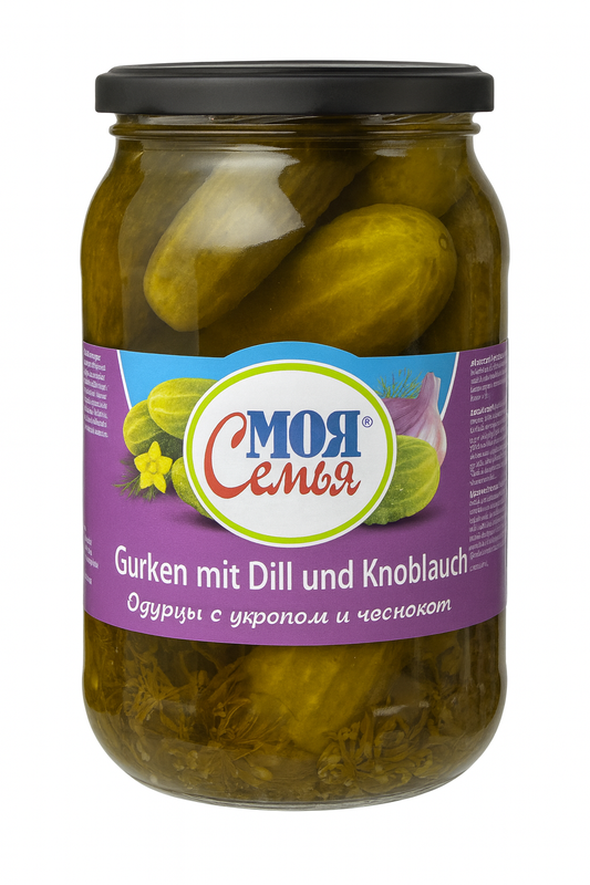 🥒 Moya Semya – Pickled Cucumbers with Dill and Garlic 720g