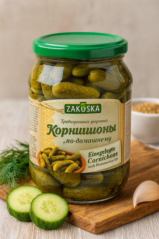 🥒 Zakuska – Einlegte Cornichons (Pickled Gherkins “Po-Domaschnemu”) 720ml / 330g