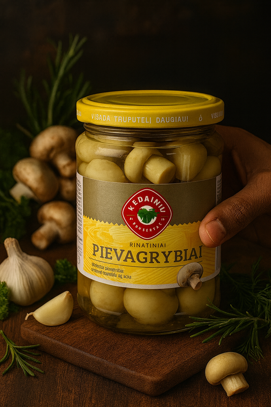 🍄 Kėdainių Konservai – Rinktiniai Pievagrybiai (Marinated Mushrooms)
