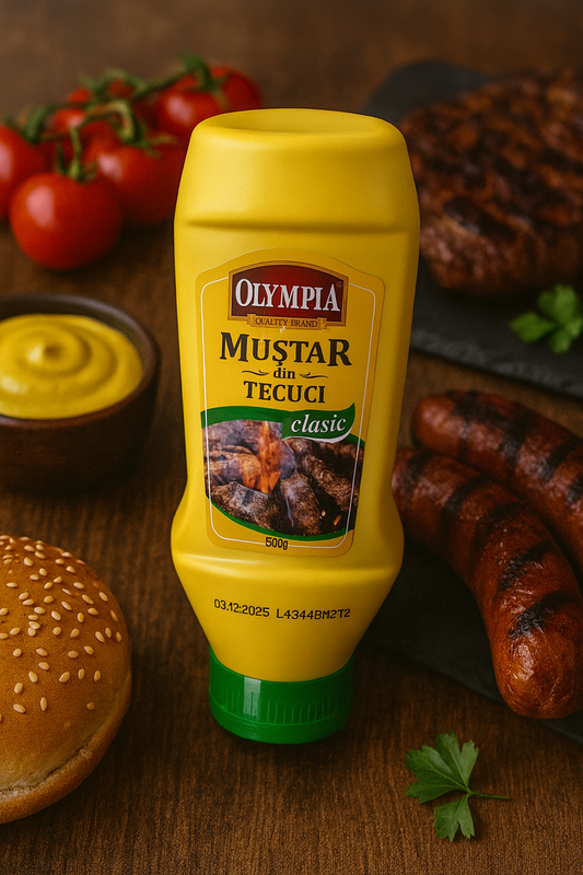 🌭 Olympia – Muștar din Tecuci Clasic (Classic Mustard) 500 g