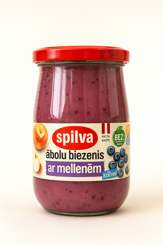 🫐 Spilva – Apple & Blueberry Puree (Ābolu Biezenis ar Mellenēm)