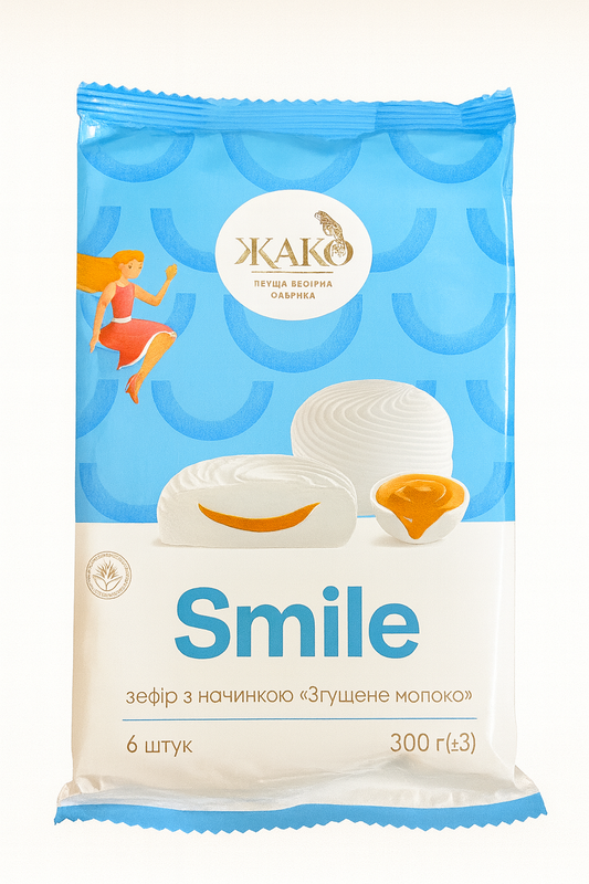 🍬 Zhako “Smile” – Marshmallow with Condensed Milk Filling (300 g)