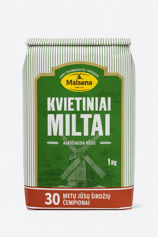 Malsena Kvietiniai Miltai – Premium Wheat Flour (1kg)