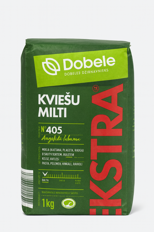 Dobele Kviešu Milti Ekstra No.405 – Premium Wheat Flour (1kg)
