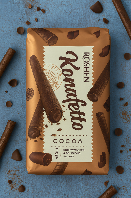 Roshen Konafetto Cocoa – Crispy Wafers with Chocolate Cream Filling