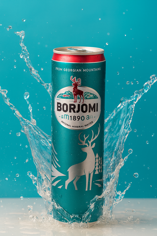 Borjomi Natural Mineral Water – From Georgian Mountains (330ml Can)