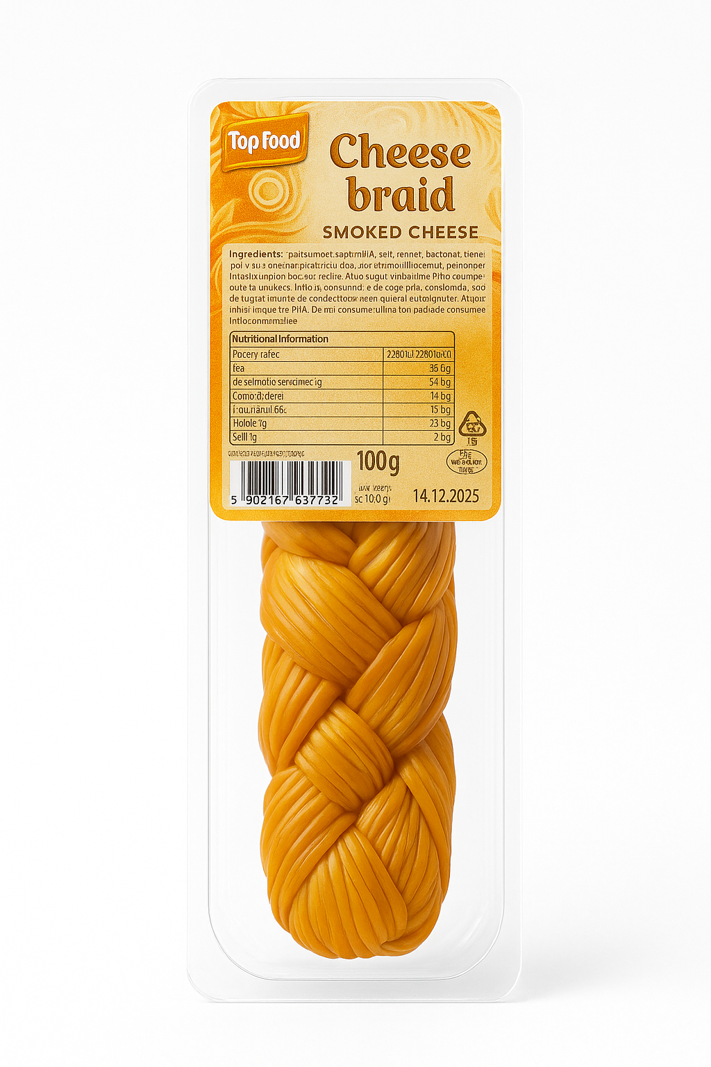 🧀 Top Food Cheese Braid – Premium Smoked Cheese (100g)