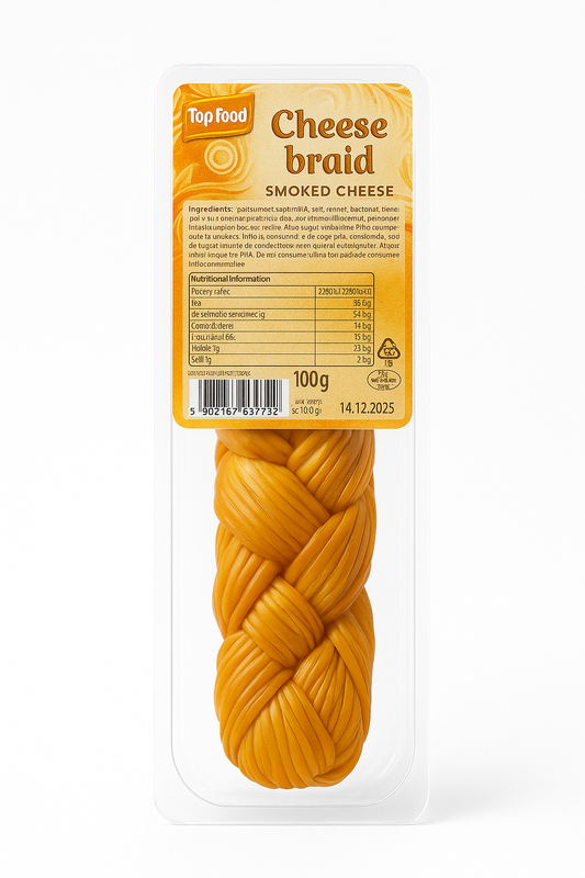 🧀 Top Food Cheese Braid – Premium Smoked Cheese (100g)