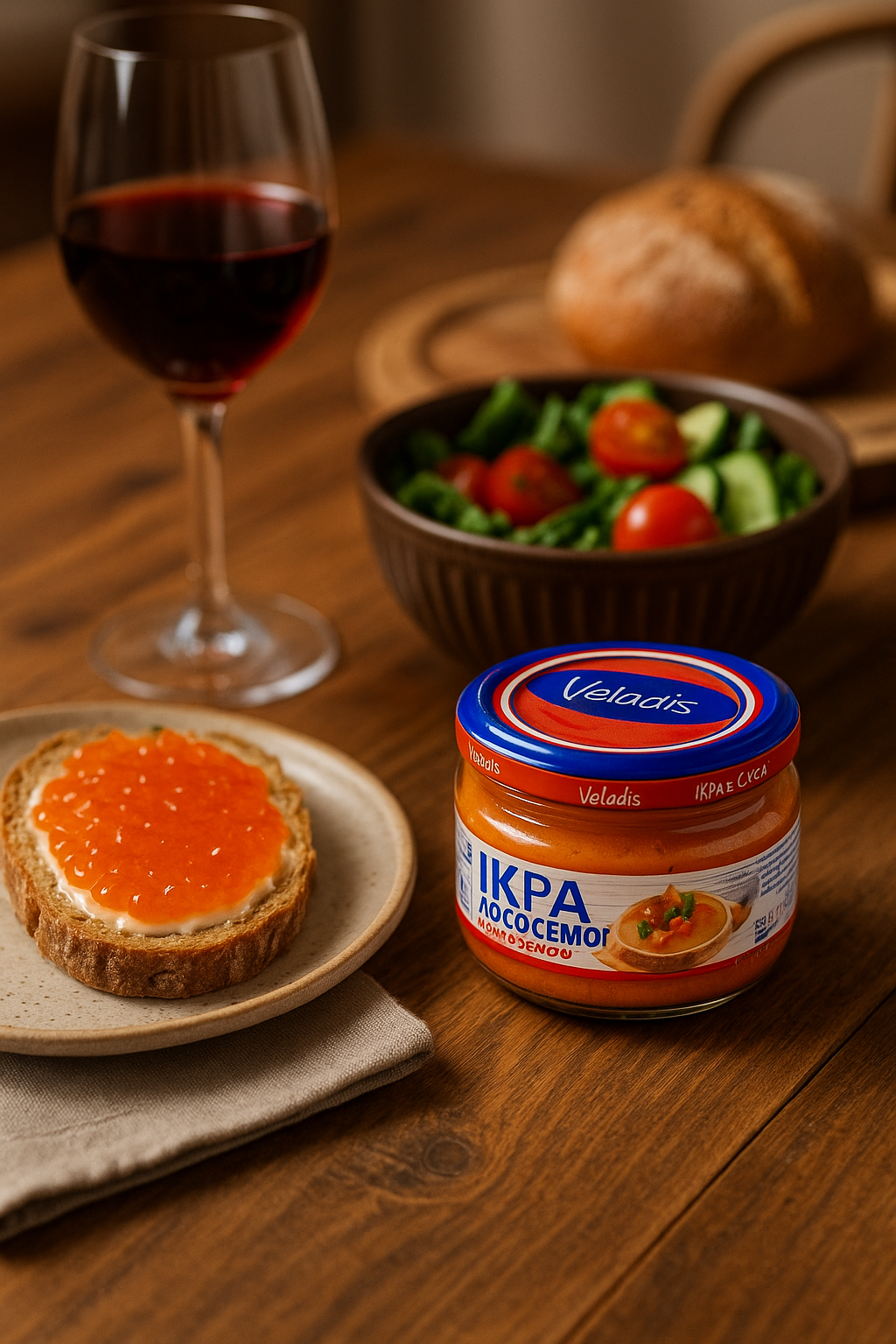 🐟 Veladis Salmon Caviar in Sauce – Premium Seafood Spread (Glass Jar)