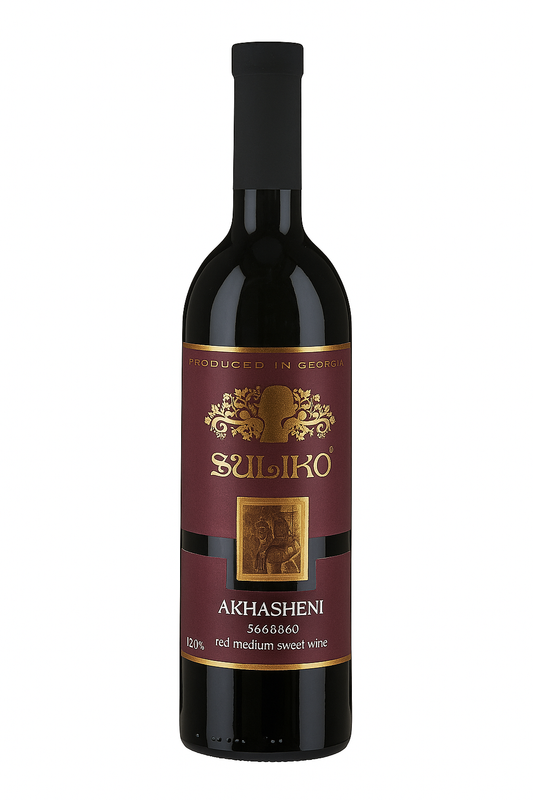 Suliko Akhasheni Red Medium Sweet Wine – Georgian Classic (0.75L)