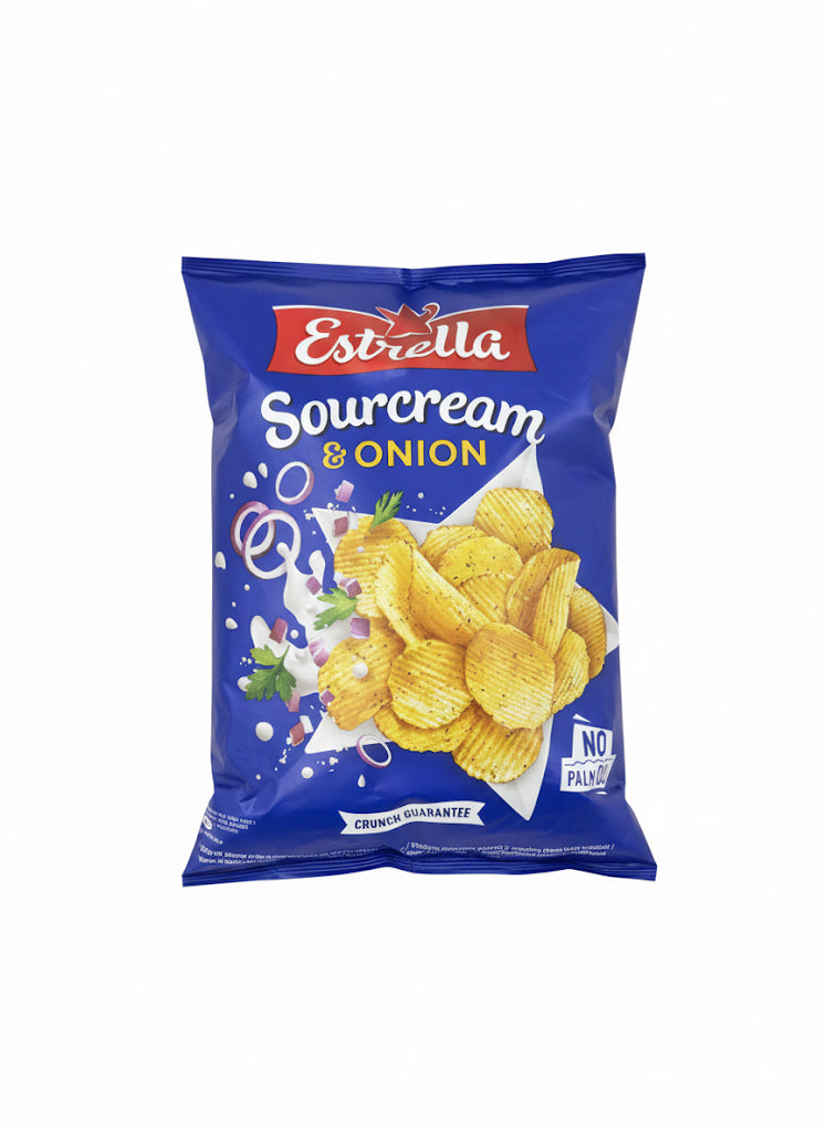 Estrella Sourcream & Onion Crisps –  Estrella Crunch Guarantee!
