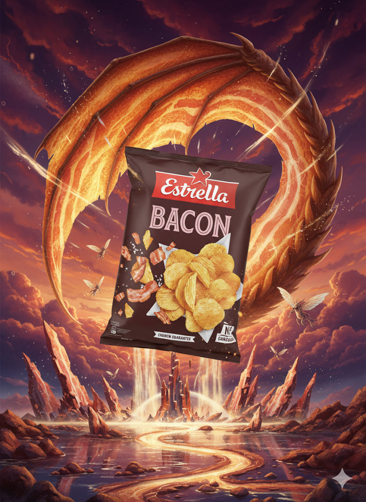 Estrella Bacon Crisps – Irresistibly Crunchy, Bold Bacon Flavour